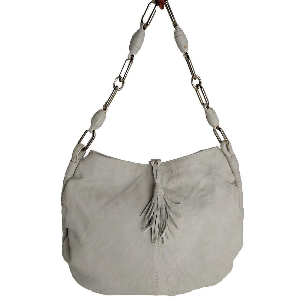 MANIA MADE IN ITALY Mint Green Botero Leather Handbag Purse With Chain Handle